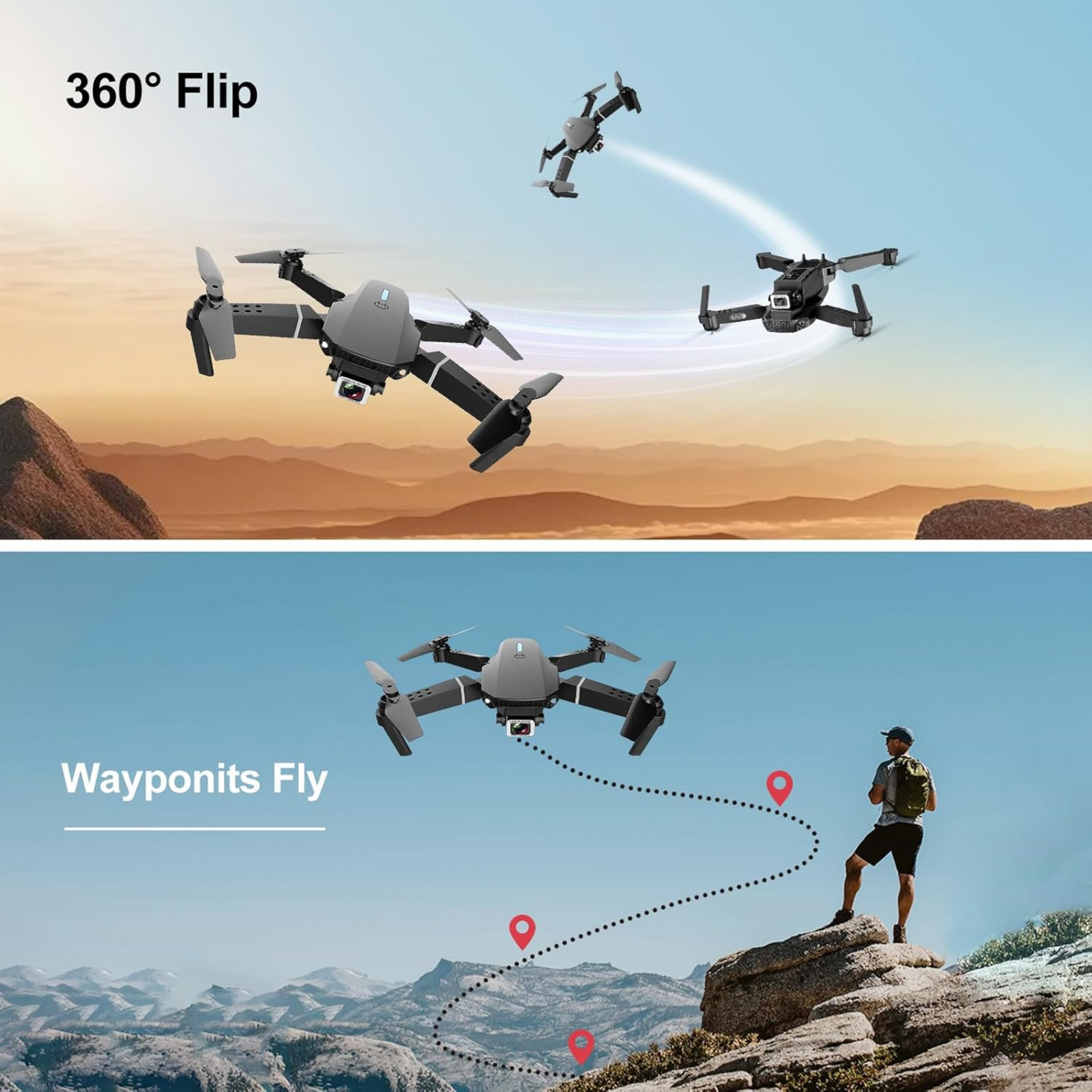 Kit 2 Drones +1 Audifonos Diadema P9